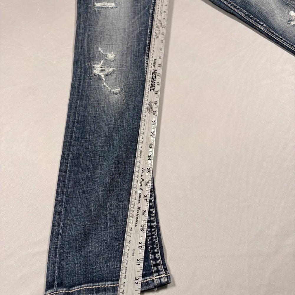 BKE Jeans Mens 29R Alec Straight Leg Blue Distressed Denim EUC - Picture 5 of 15